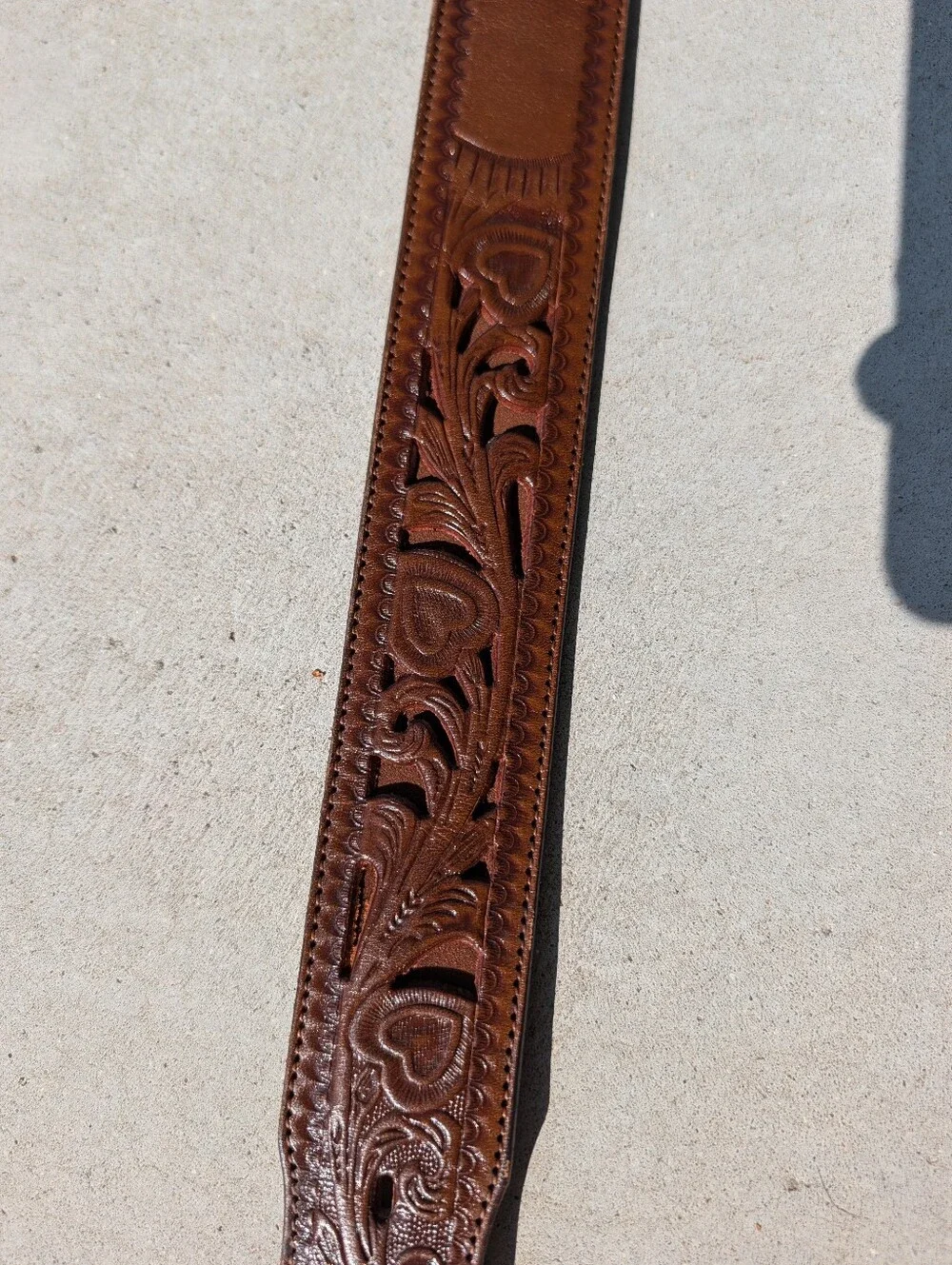 Vintage Circle Y Texas Classic Rodeo Western Leather Tooled Belt Inlay Saddlery